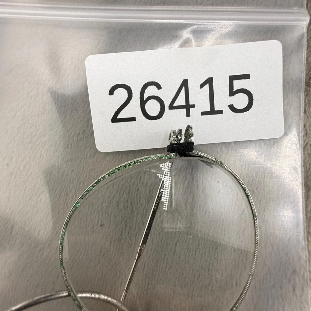 Vintage 1/10 12K GF Wire Frame Glasses Silver Round Engraved Bridge 26415